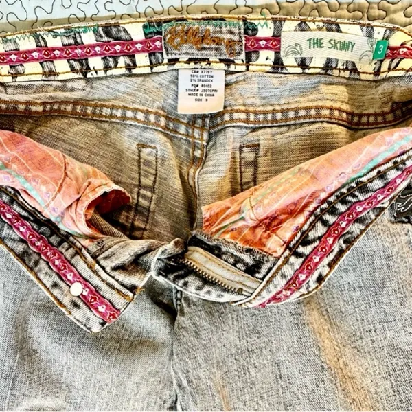 Billabong The Skinny Retro Mineral Wash Worn Denim Skinny Jeans Size 3 - Image 9