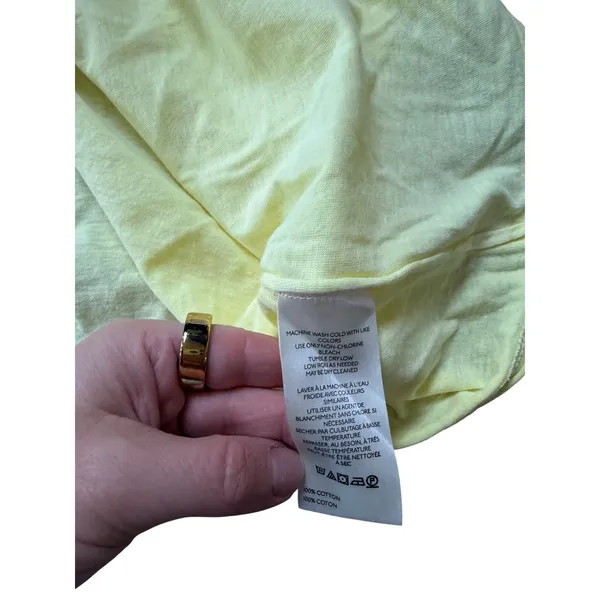 We The Free Free People Yellow Short Sleeve Crew Neck T-Shirt Size XS - Image 4