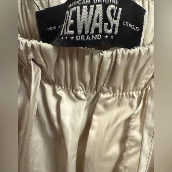 Rewash Cream Cargo parachute Pants Oversized Wide Leg Gorpcore Utility Size M - Image 11
