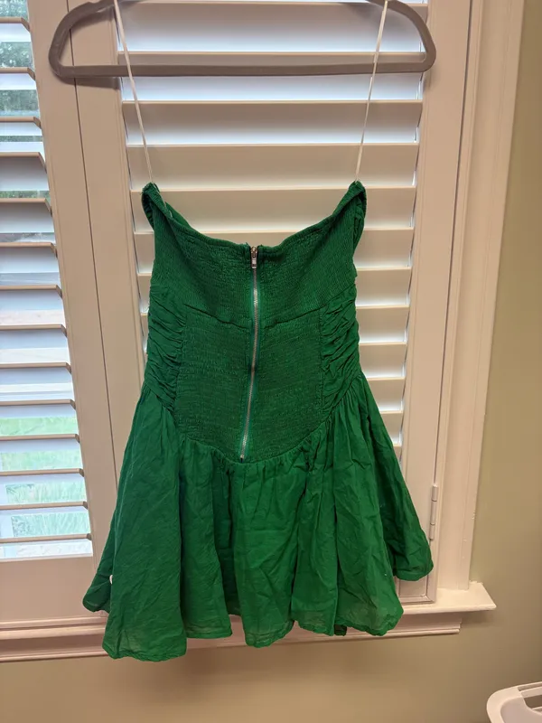 Green strapless cut out mini dress - Image 7