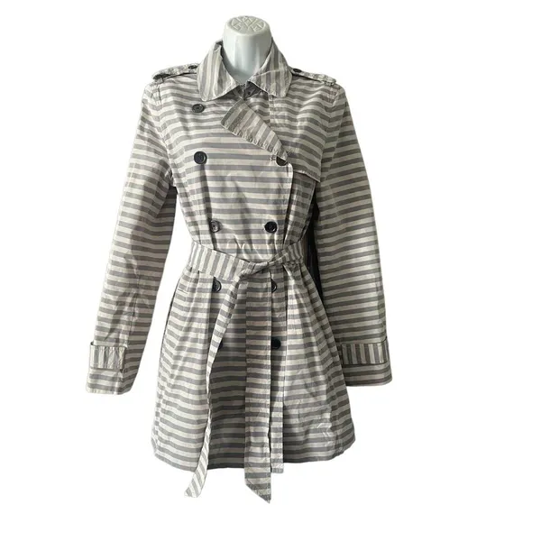 Banana Republic Striped Trench Coat - Image 3