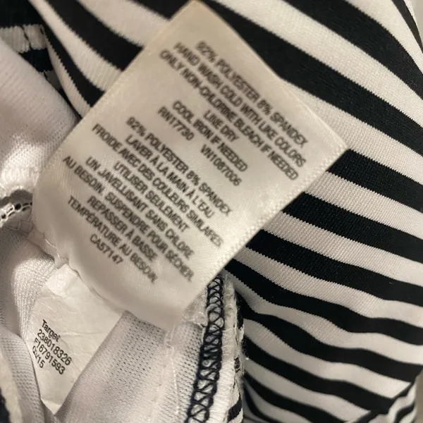 Mossimo Vintage Y2K Halter Black and White Stripe Tankini Top - Image 4