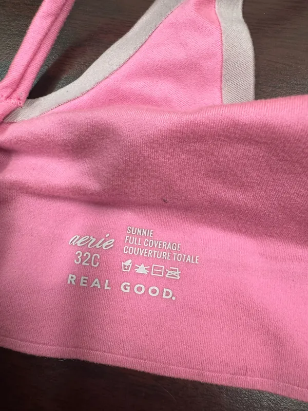 Aerie Two Toned Pink Sunnie Full Coverage Lightly Lined Bra Size 32C - Image 5
