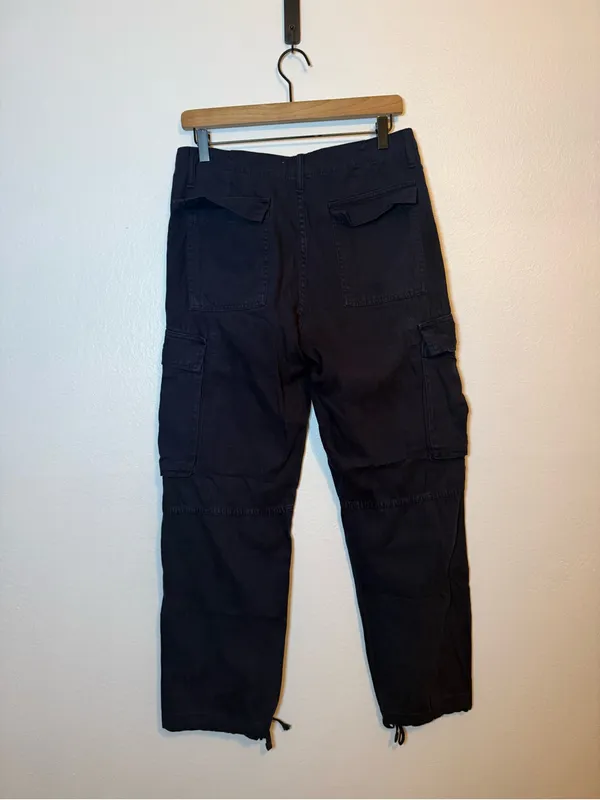 Zara navy‎ blue cotton cargo utility pants - Image 4