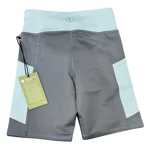 Parks Project Glacier Trail Blue Crop Top Sports Bra Bike Shorts Set XS NEW Tags - Image 11