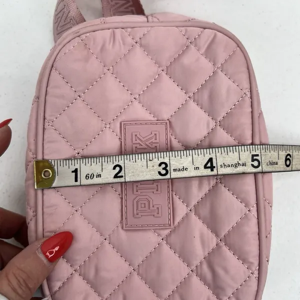 PINK Victoria's Secret Belt Bag Pink Quilted Logo Strap Fanny Pack Waist Bag - Image 16