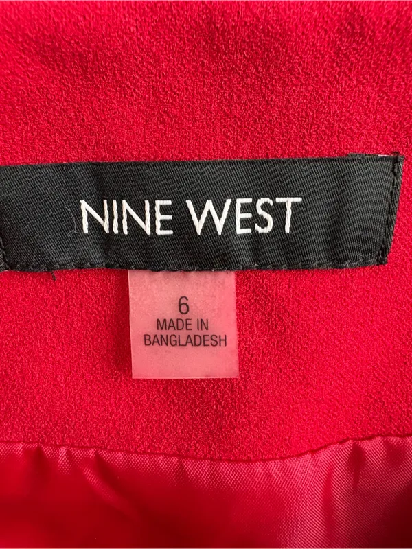 Nine West Vibrant Red A-Line Pleated Skirt - Image 3