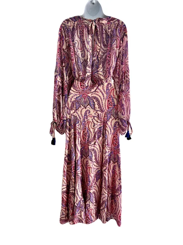 NWT Free People Purple Paisley Balloon Sleeve ‘Mirage’ Tassel Maxi Dress, Size 8 - Image 6
