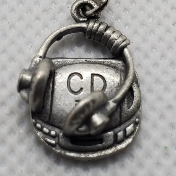 Silver Tone Portable CD Player & Headphones Charm - Image 2