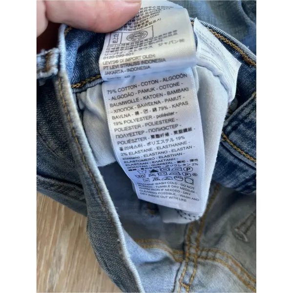 Levi’s Womens Curvy Skinny Jeans Size 29 Distressed Raw Hem Stretch Blue Denim - Image 10