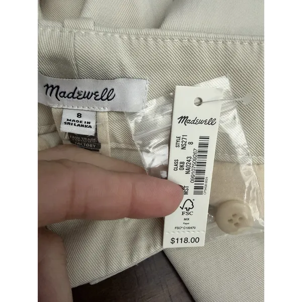 Madewell Pants Women's 8 Slouchy Straight Drapey Twill Muted Stone New #CCC9-9 - Image 4