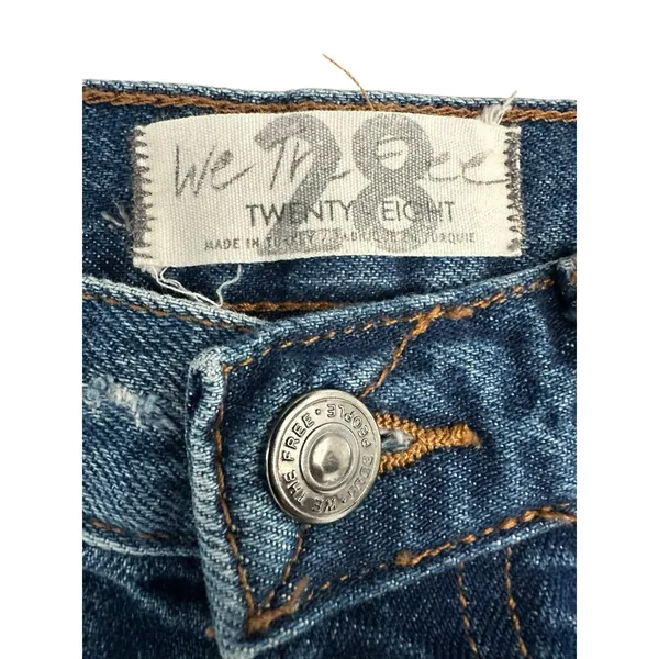 Free People We the Free Size 28 Jean Shorts Denim Ripped Button Fly #AA5-5‎ - Image 2