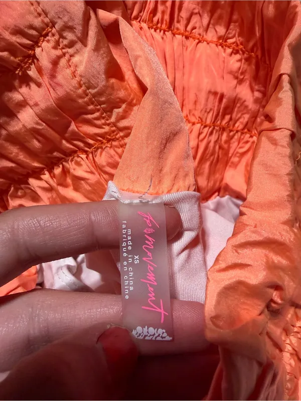 Free people movement FP High-Waist Ruched Shorts orange XS - Image 8
