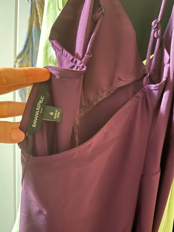 Banana Republic Plum Satin Maxi Dress Size 6 - Image 6