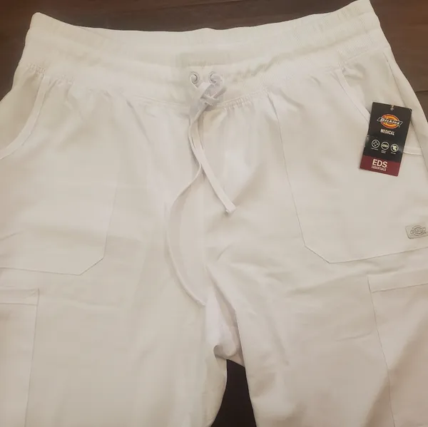 Dickies medical EDS Essentials contemporary white jogger scrubs pants si… - Image 7