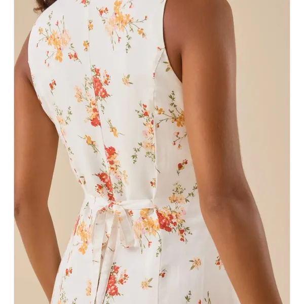 Altar'd State White Floral Button-Front Midi Dress - Image 5