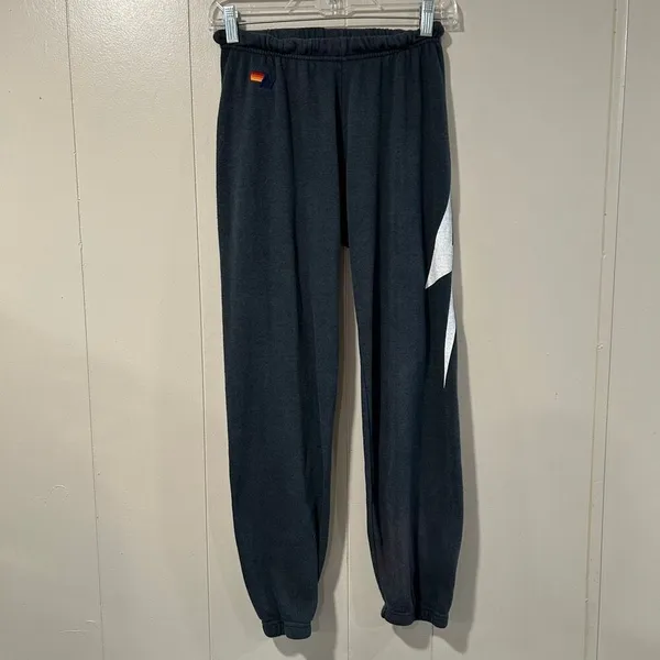 Aviator Nation Sweatpants Gray Joggers Relaxed Fit Lounge Size S - Image 3