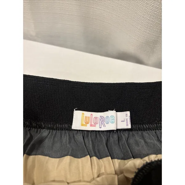 Lularoe -‎ Jill Skirt- Large- NWT- Tan and Black stripe Pleated Accordion - Image 4