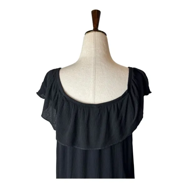 Becca Coverup Women Medium‎ Black Off The Shoulder Flowy Mini Swim Swimwear - Image 5