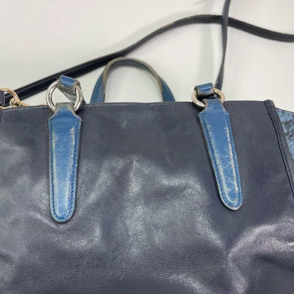 Coach Crossbody Bag Blue Snake Print Leather Purse Y2K Bikercore Whimsigoth - Image 5
