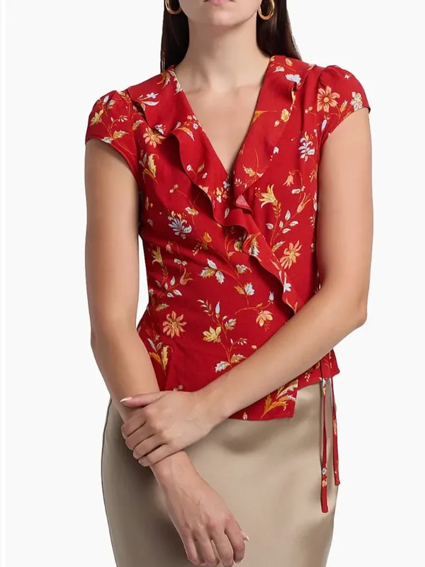 NWT $168 Reformation Clemence Print Wrap Top 8, BORSA - Image 6