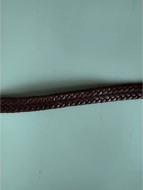 Talbots Genuine Leather Braided Brown Belt Size L - Image 6