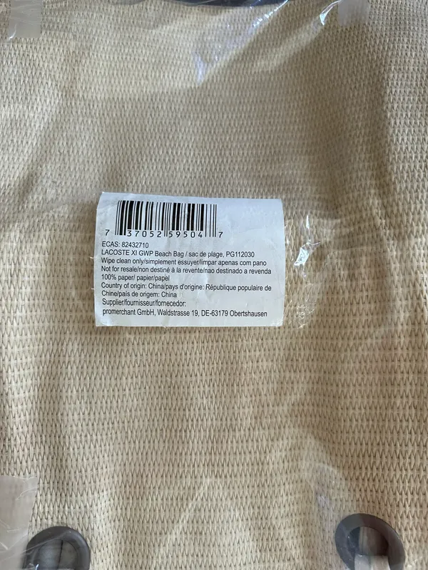 Lacoste Parfums Eau De Bag Woven Straw Tote Beach Bag (NEW) - Image 10