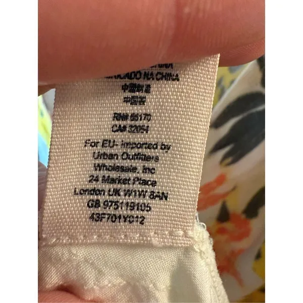Free People Part Time Lover Floral Tie Front Mini‎ Dress Sz 4 yellow gray - Image 10