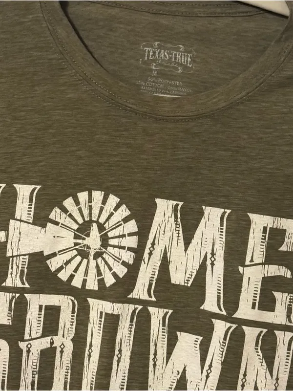 Texas True Threads “Home Grown” Graphic Tee Women’s Medium Green Shirt Top - Image 2