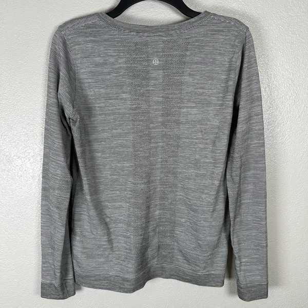 Lululemon Swiftly Tech Long Sleeve Womens Sz 6 Heathered Gray Athleisure Active - Image 4