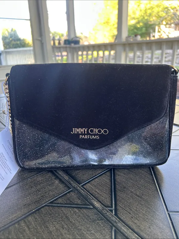 Jimmy Choo Parfums New gold tone chain crossbody bag purse with charm gift - Image 2