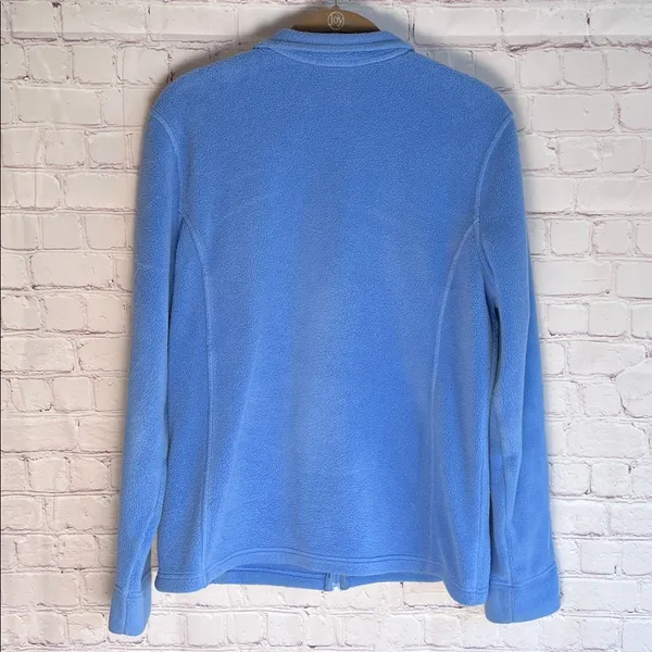 L.L. Bean Blue‎ Fleece Zip-Up Sweatshirt Woman’s Size Small - Image 4