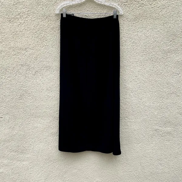 Vintage New Old Stock Black Maxi Skirt M Anna Pull On - Image 7