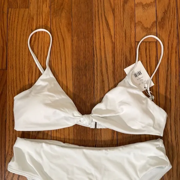 Andie bikini Set‎ Santorini Top 90s High Waisted Bottom White size L NWT/NWOT - Image 5