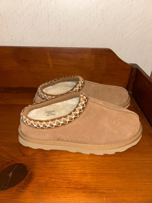 Clarks Topline Webbing Clog Mule Faux Fur Suede Slip On Comfy Casual Shoes Size 8 - Image 3