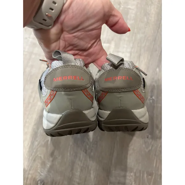 Merrell Mesh Hiking Trail Shoes Lightweight Comfort Outdoor Gray Orange 8.5‎ - Image 3