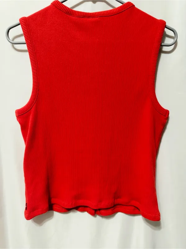 Rory Red Ribbed Button Up Top - Levi's- NWT size Medium - Image 12
