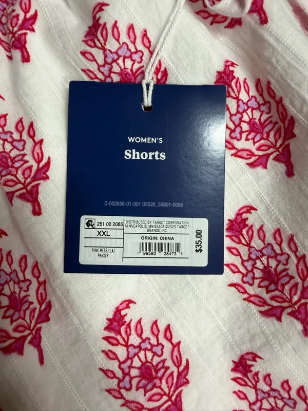 Roller Rabbit x Target Women's Bouquet Side-Tie Beach Pull-On Shorts in Pink XXL - Image 7