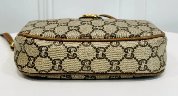 GUCCI PLUS GG Pattern Mini Shoulder Bag PVC Leather Brown ( Vintage) - Image 4