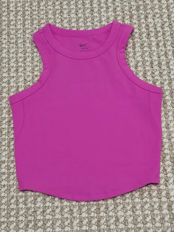Nike One Pink Fitted Women's Dri-FIT Cropped Tank Top Small - Image 11