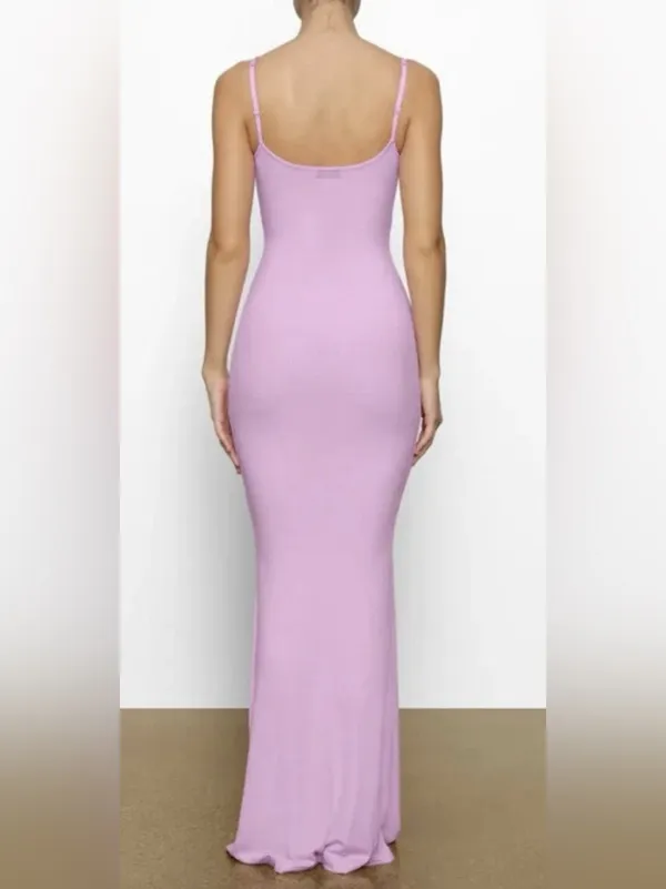 Skims Soft Lounge Long Slip Lilac Sleeveless Bodycon Maxi Dress Size S - Image 2