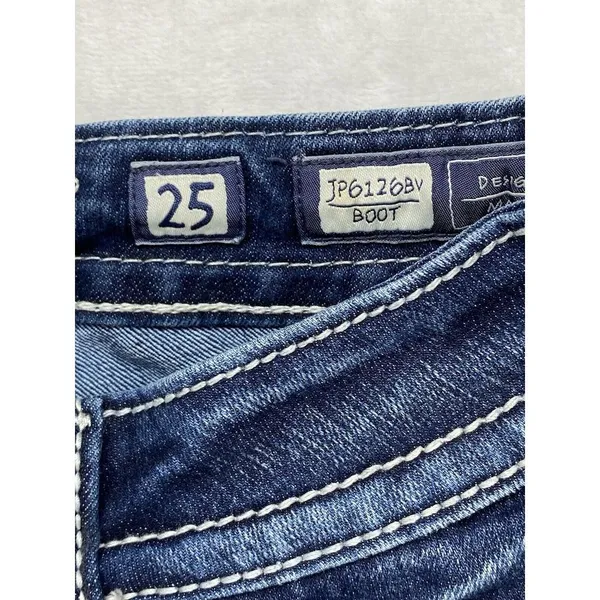 Miss Me Jeans Womens Size 25 cutoff jorts/shorts Bermuda Embellished flap Pocket - Image 5