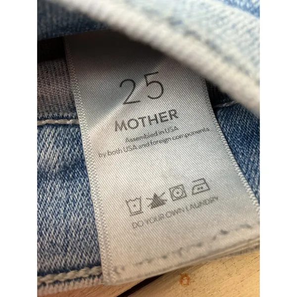 MOTHER High Waisted Flare Jeans‎ Light Blue Raw Hem Size 25 Slim Fit Wide Leg - Image 5