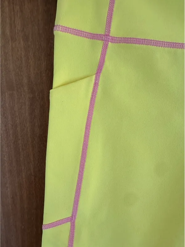 NWT Tuckernuck Sundaze Compression Biker Shorts Yellow & Pink 7” Women’s size XS - Image 5