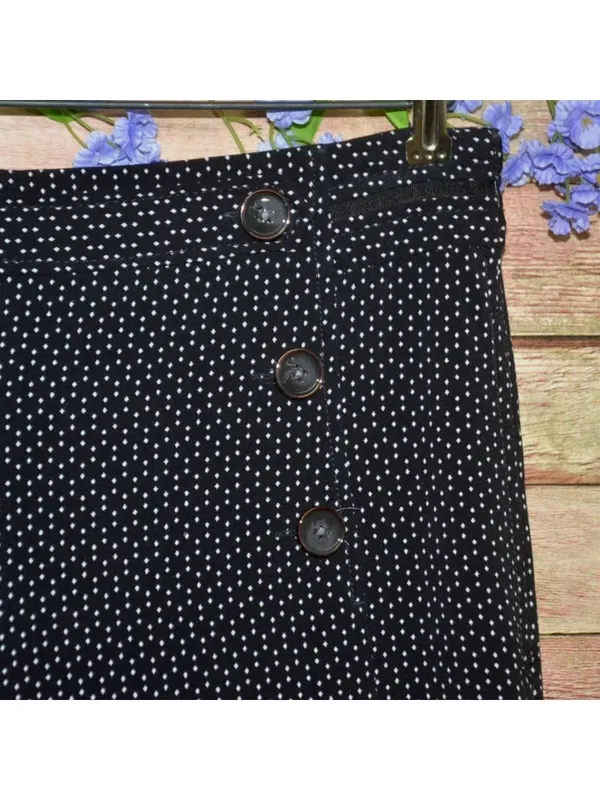 Elevenses Anthropologie Kingsland Pants Black White Dot Wide Leg Sailor Size 8 - Image 4