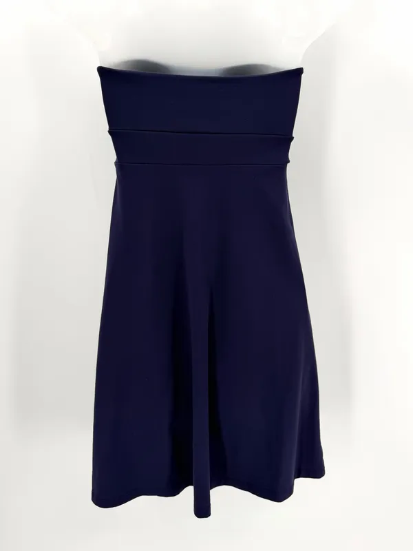 Susana Monaco Dress Womens XS Navy Blue Pleated Strapless Pocket Tube Minidress - Image 3
