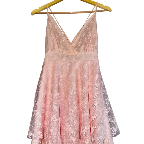 SBerto‎ Lace Tiered Babydoll Mini Dress Fairy Ethereal Women's Small Y2K Ballet - Image 2