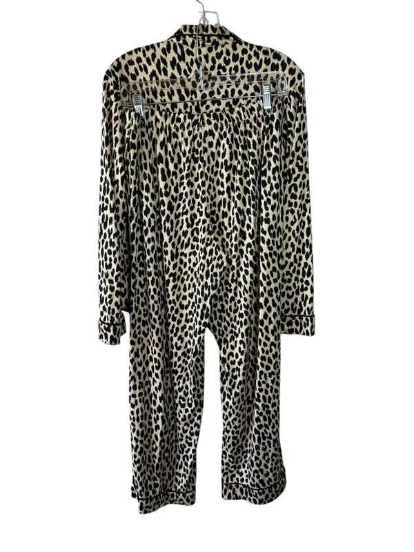 Kate Spade New York Leopard Print Pajama Set Women's Large Lounge Sleepwear - Image 4