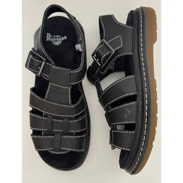 2014 Dr. Martens Carolyn 15699001 Black Leather Fisherman Sandals US 8 Box - Image 3