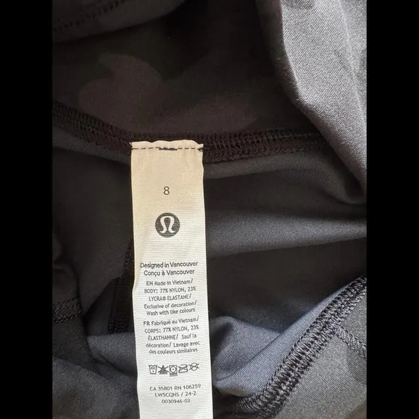 Lululemon Wunder Train High Rise 25” Heritage Camo Black Size 8 NWT - Image 6